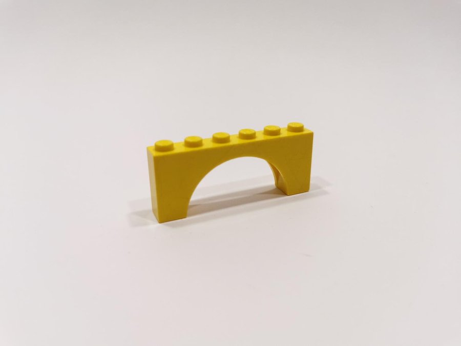 Lego - båge - valv - arch - 1x6x2 - part 3307 - gul