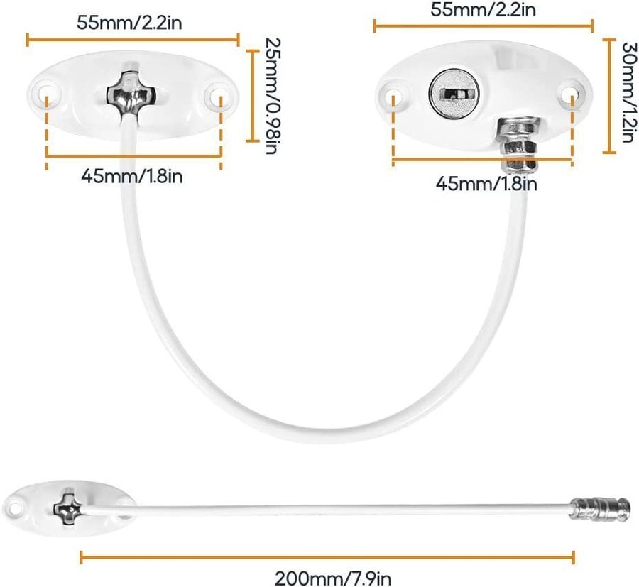 2ST Fönster dörrlås för barn Säkerhetsspärra FÖNSTERLÅS DÖRR LÅS SKYDD SÄKERHET