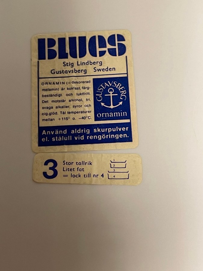 Gustavsberg, Stig Lindberg, tallrik, lock, "BLUES", nr. 3