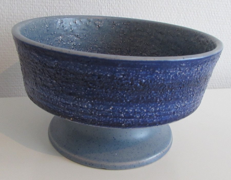 Göran Andersson Upsala-Ekeby UE 7059 G blå skål stengods footed bowl 1960-tal