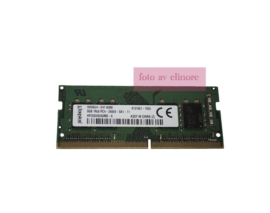 Kingston 8GB 1Rx8 PC4-2666V-SA1-11 HP26D4S9S8MD-8 ramminne ram-minne