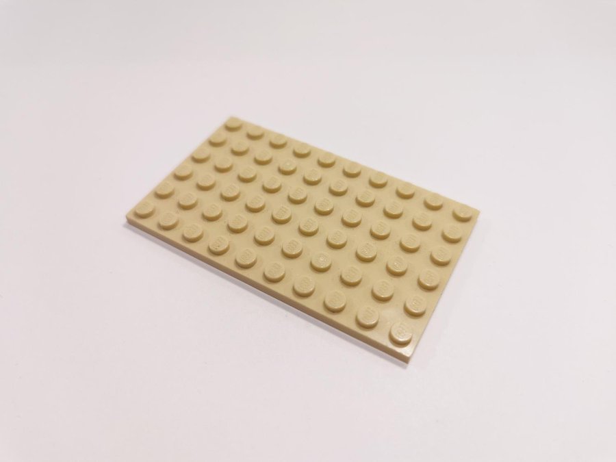 Lego - platta - plate - 6x10 - part 3033 - ljus biege (tan)