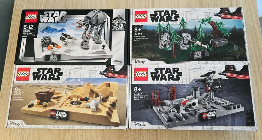 Komplett samling av Lego Star Wars jubileumsdioraman - oöppnade/nya!