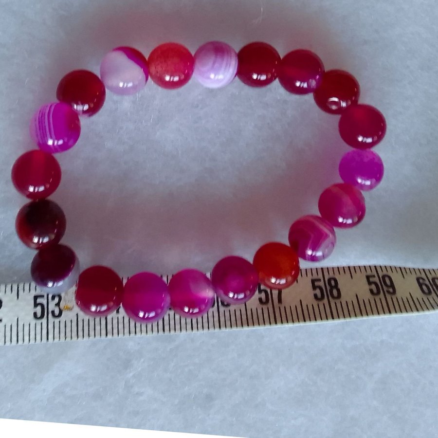 Agat rosa kristaller kula 8mm