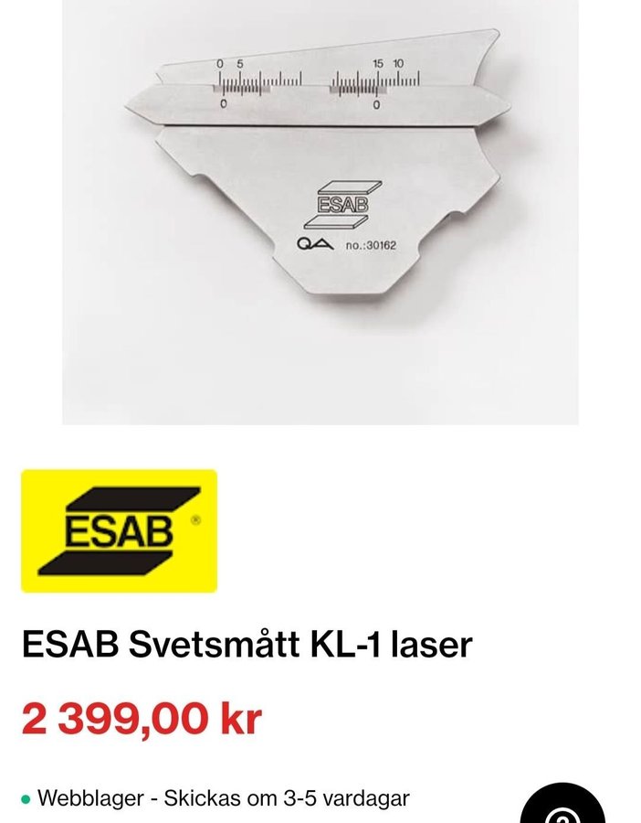 ESAB Svetsmått KL-1 laser