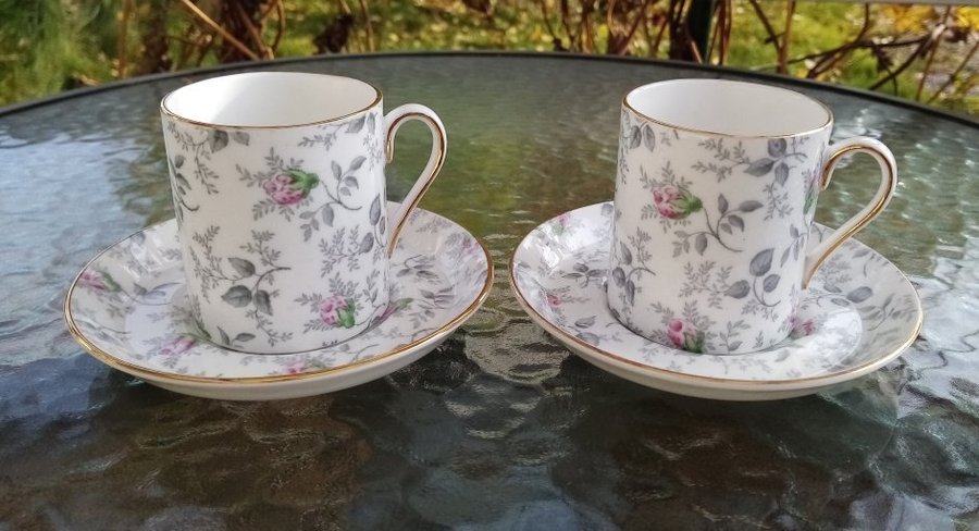 Tuscan Bone China England - 2 st. kaffekoppar med fat.