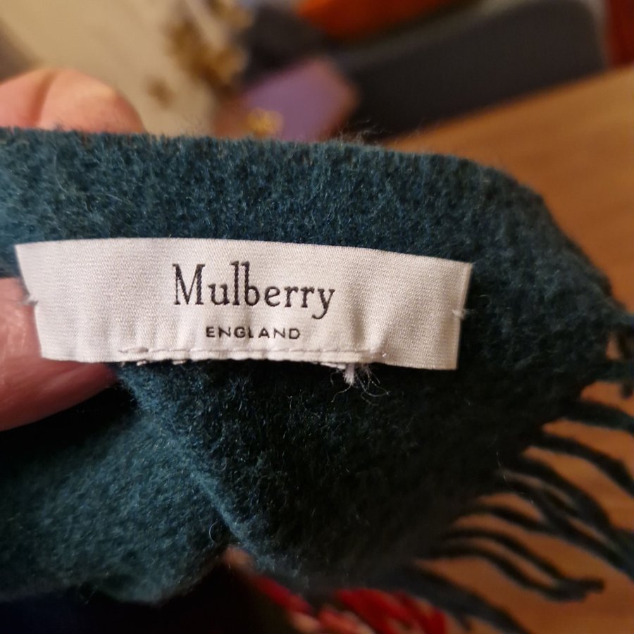 Mulberry blå och röd halsduk