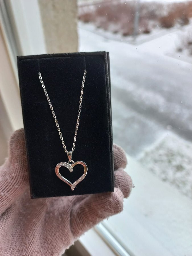 New 925 sterling silver heart pendant chain