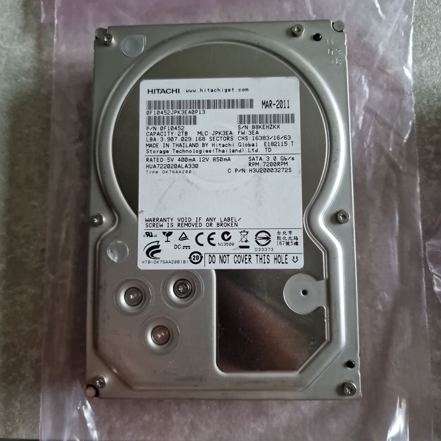 Hitachi Ultrastar 2TB 35" Intern Hårddisk SATA