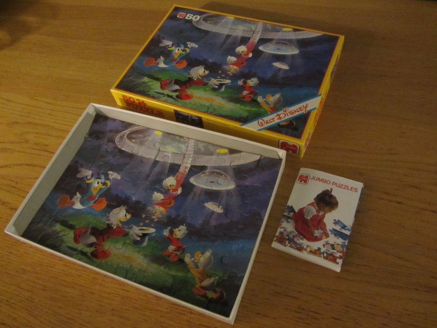 50 Bitar Pussel Kalle Anka Walt Disney Seriefigur Puzzle Retro Samlare Äldre