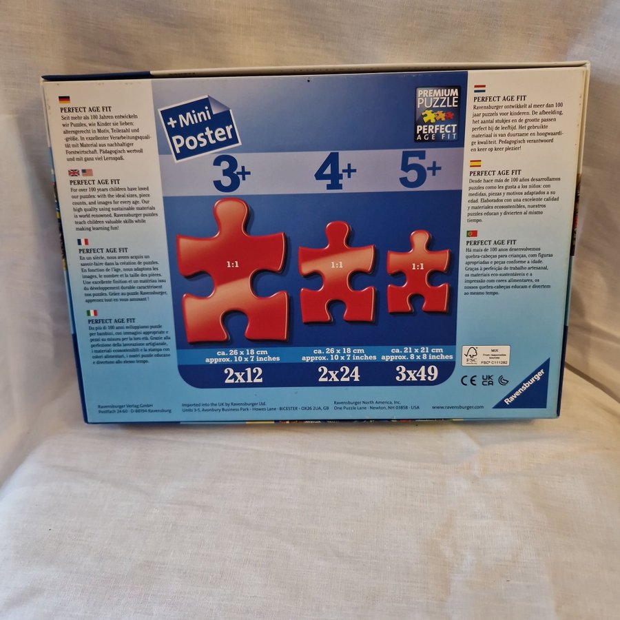 Ravensburger Pussel, 2 i 1 pussel, 12bitarx2