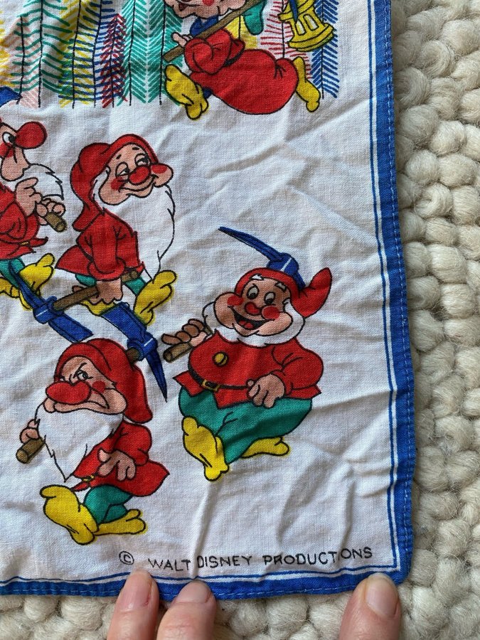 Walt Disney Sju dvärgar - mini julduk näsduk retro vintage