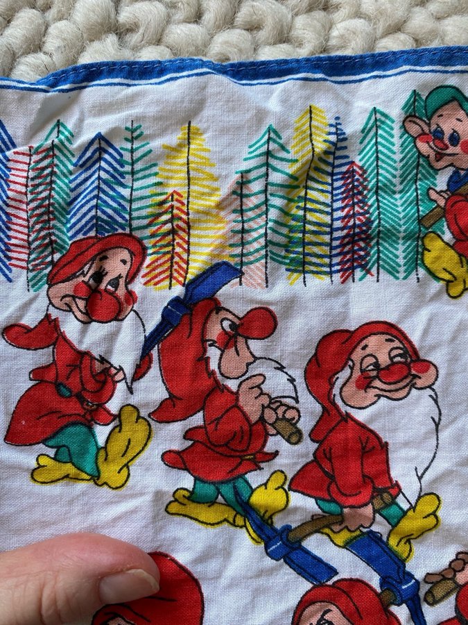 Walt Disney Sju dvärgar - mini julduk näsduk retro vintage