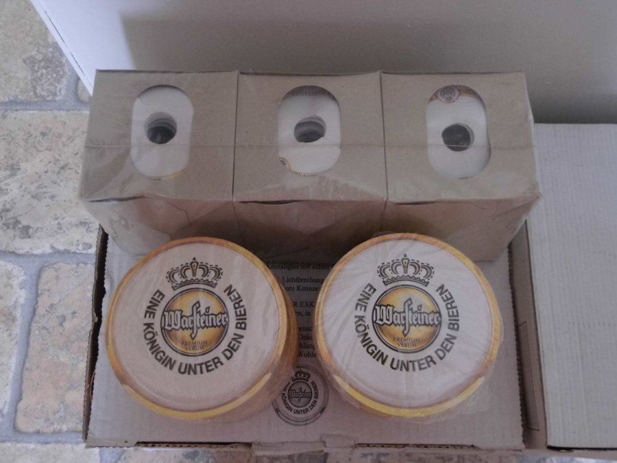 WARSTEINER 2 x 12 st ölglas 0,3l/0,4l + 4 st ölglas 0,25l + ölunderlägg, m. m.