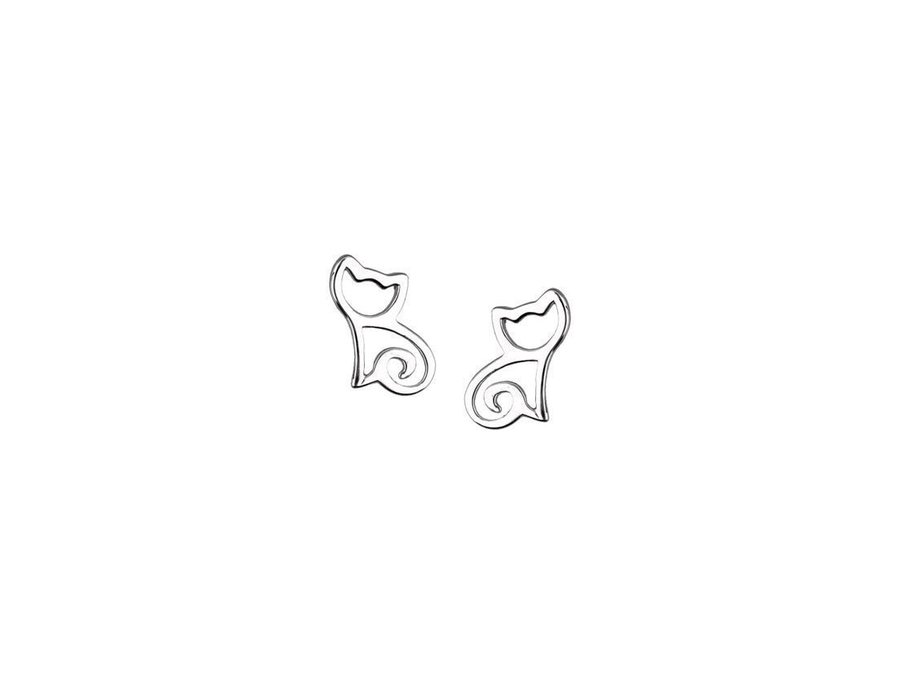 Silver Cat Earrings