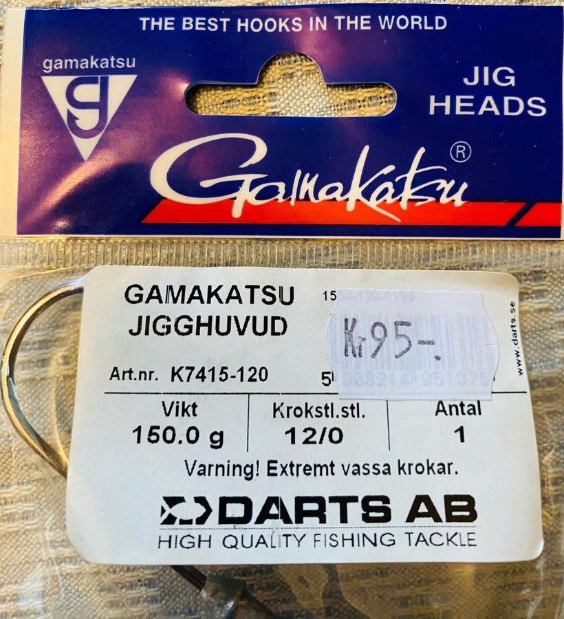 GAMAKATSU JIGGHUVUD 150gr . I obruten förpackning !