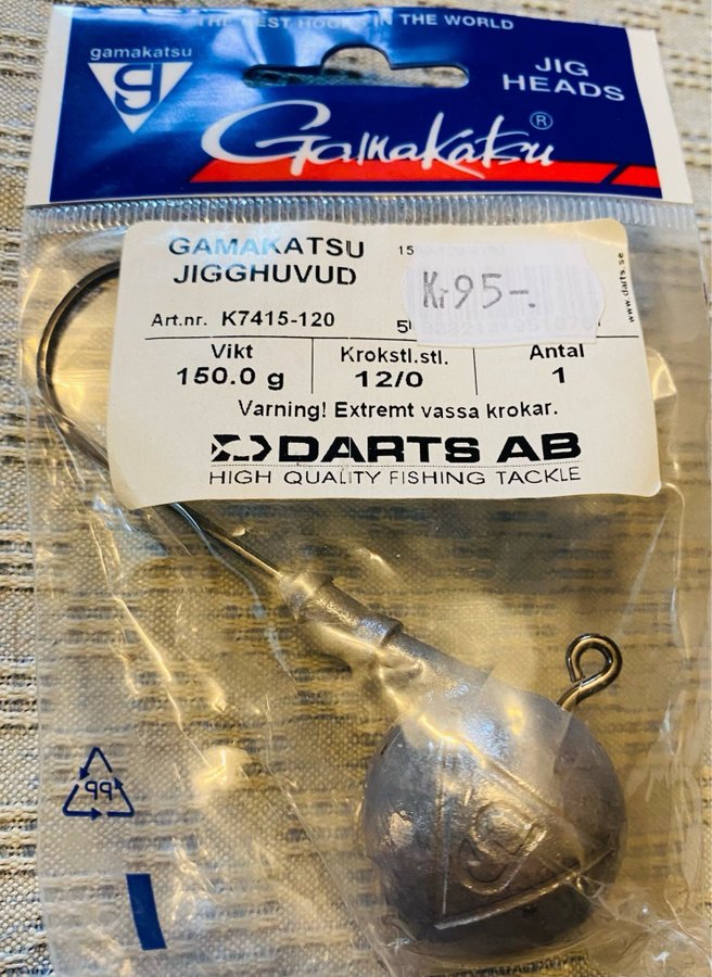 GAMAKATSU JIGGHUVUD 150gr . I obruten förpackning !