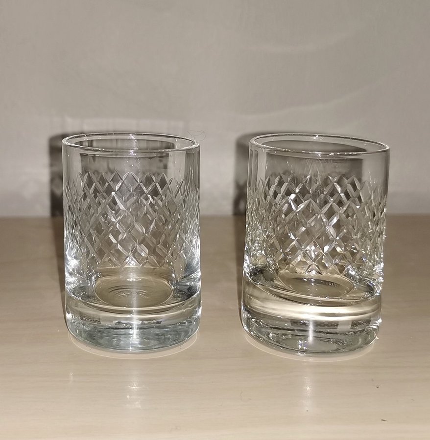 Kosta Boda retro snapsglas glas 2 st Diamant Vicke Lindstrand