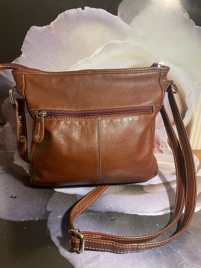 Retro Crossbody Väskan brunn läder