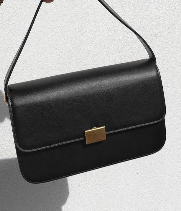 NY The Curated full leather bag, black w gold