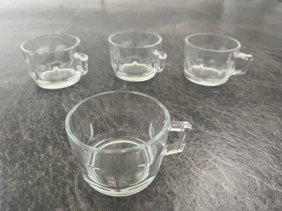 Retro Arcoroc Verre France Glögglas m öra Glögg Espresso Punch 70-tal Fina 4 st