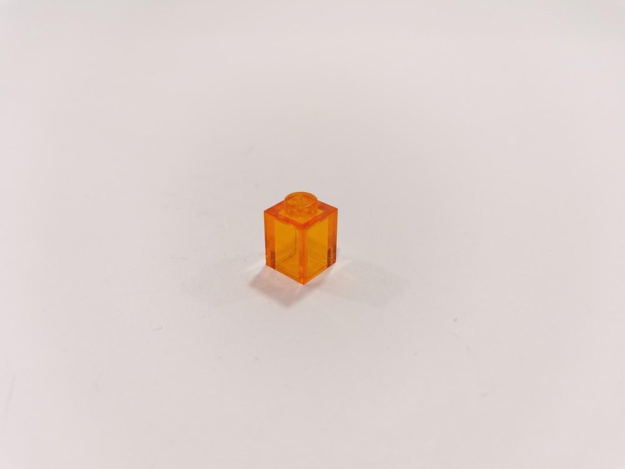 Lego - brick - transparent - 1x1 - part 3005 - orange (trans orange)