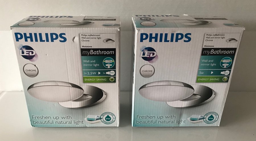 Philips myBathroom Hotstone LED Vägglampa, 2 st, NYA, oanvända