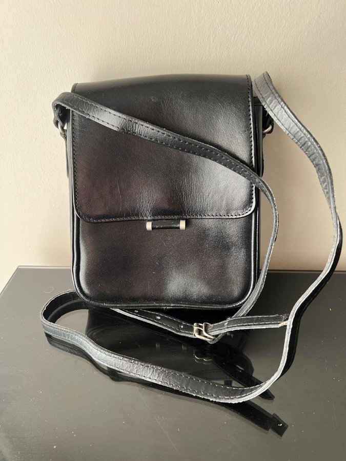 vintage skinn läder retro skinnväska messenger crossbody