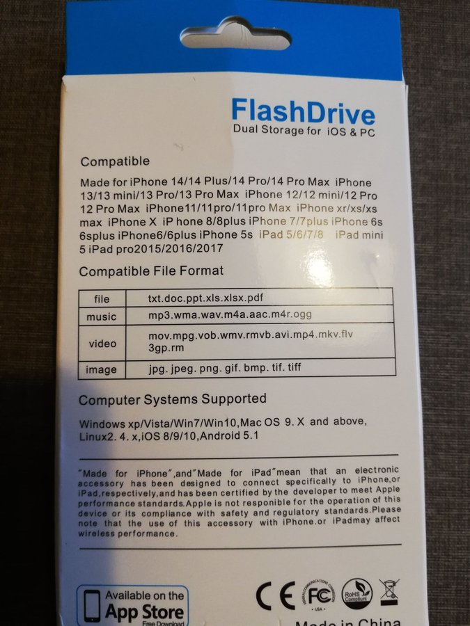 Flashdrive dual storage for iOS  PC