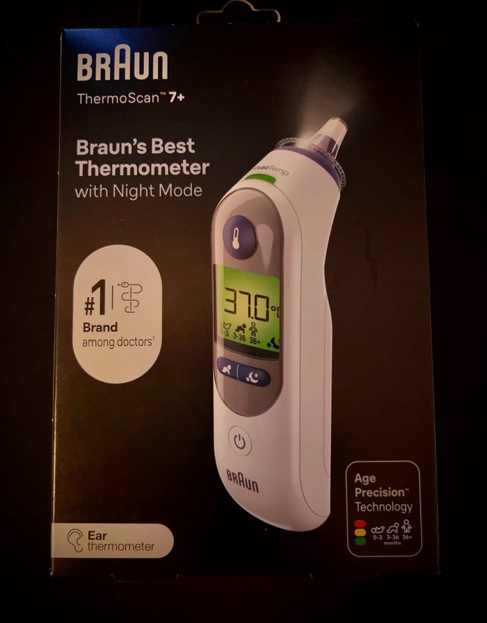 Braun ThermoScan 7+ Örontermometer Ny i oöppnad förpackning.