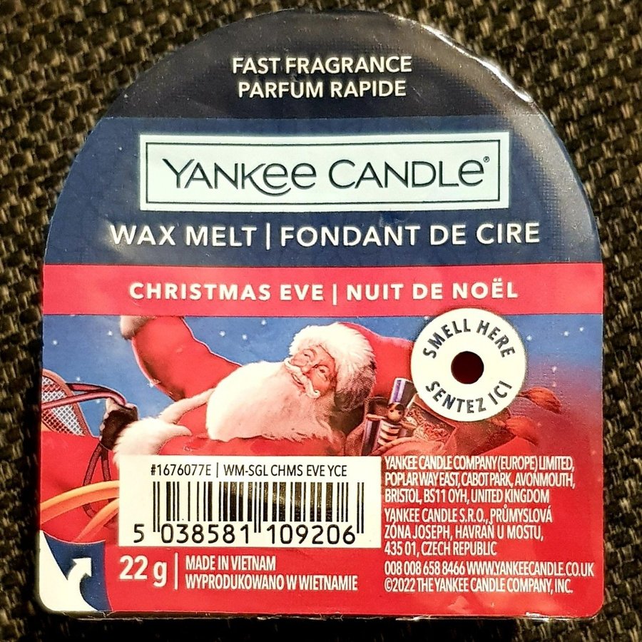 Yankee Candle vaxkaka "Christmas Eve", JUL, Billig frakt.