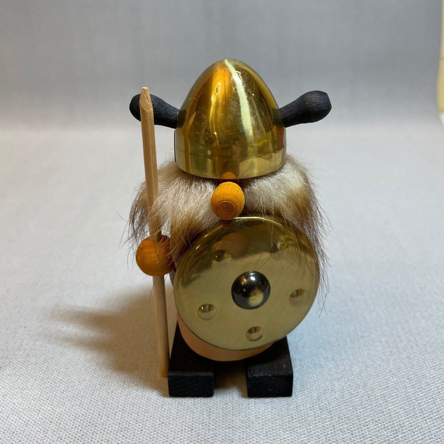 Retro Vikingfigur i trä och mässing Made in Sweden Ljungström