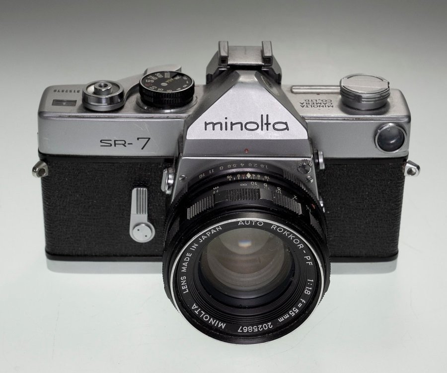 Minolta SR-7 35mm Film Camera with 55mm f/1.8 Rokkor-PF Lens