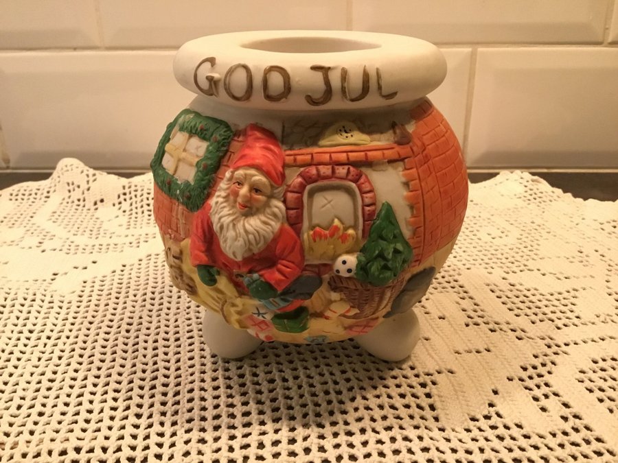 Jul ljusstake med tomte