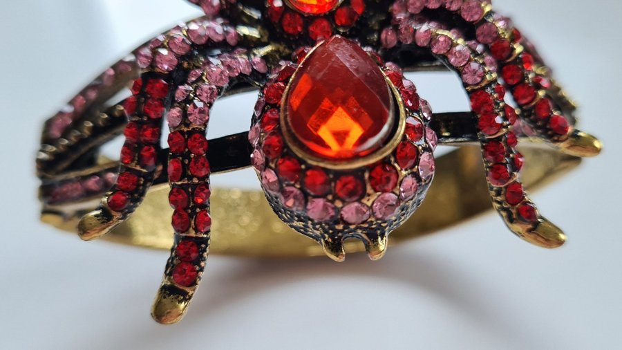 Halloween Armband SPINDEL Swarovski strass bangle maskerad döskalle skelett