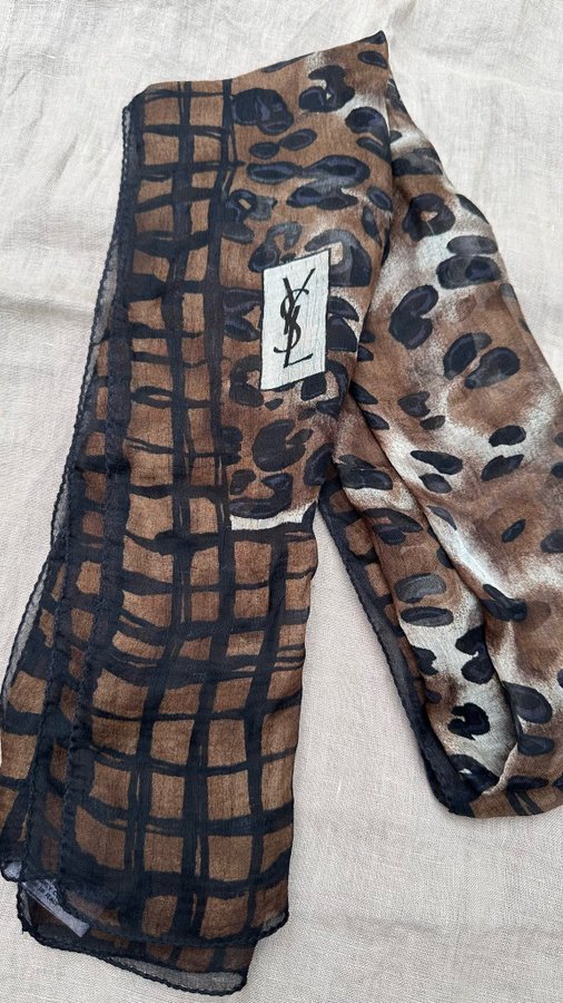 YSL Leopard Silk Scarf