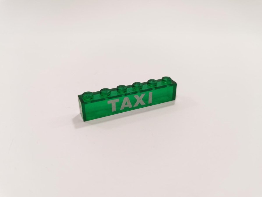 Lego - transparent - tryck - 6x1 - taxi - grön (trans green)