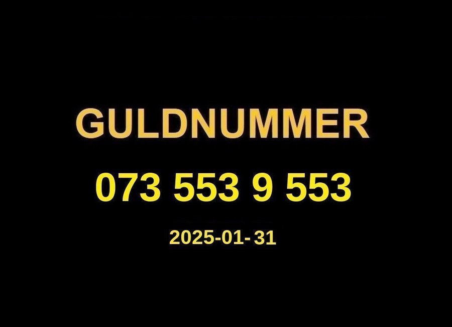 073 553 9 553 GULDNUMMER mobilnummer telefonnummer kontantkort nummer guld