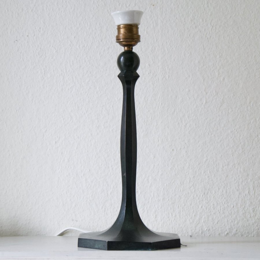 Elis Bergh bordslampa Brons Herman Bergman Swedish Grace 1920-tal Antik Jugend