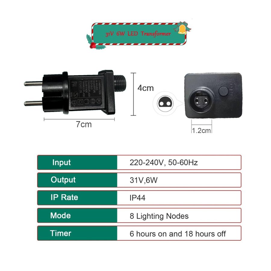 31V LED-strömförsörjning | IP44 | För utebelysning, julbelysning etc