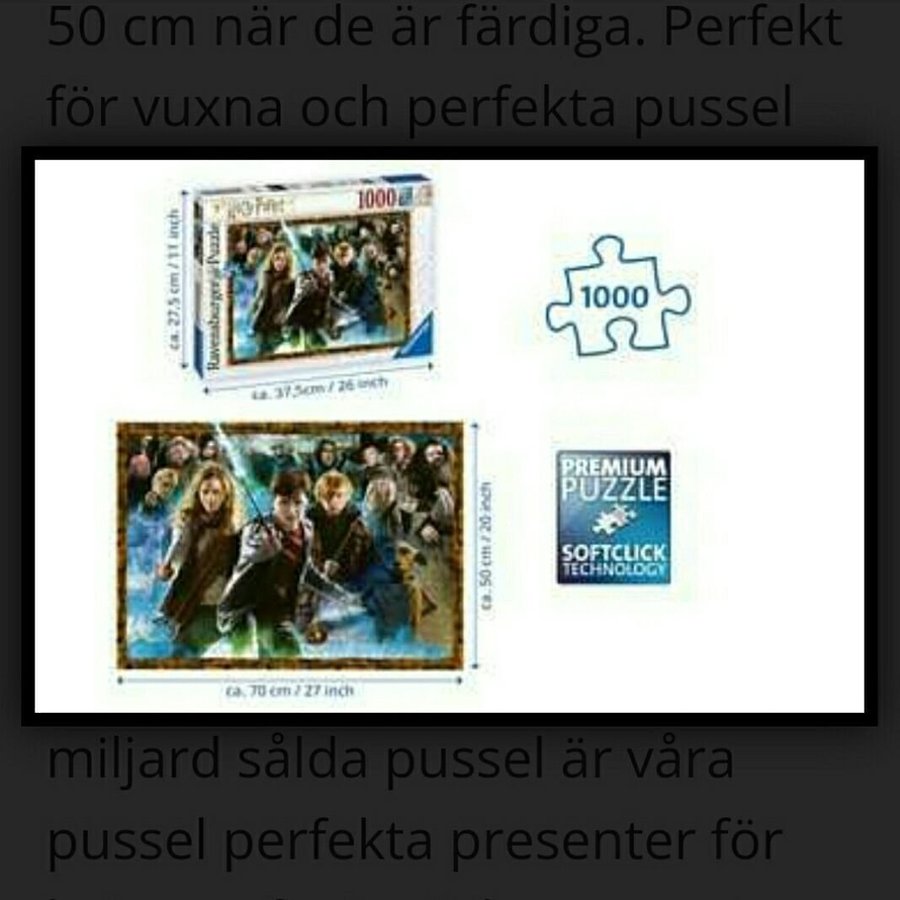 Harry Potter Hagrid Voldemort Malfoy Dobby Ravensburger 1000 bitar Pussel Puzzel