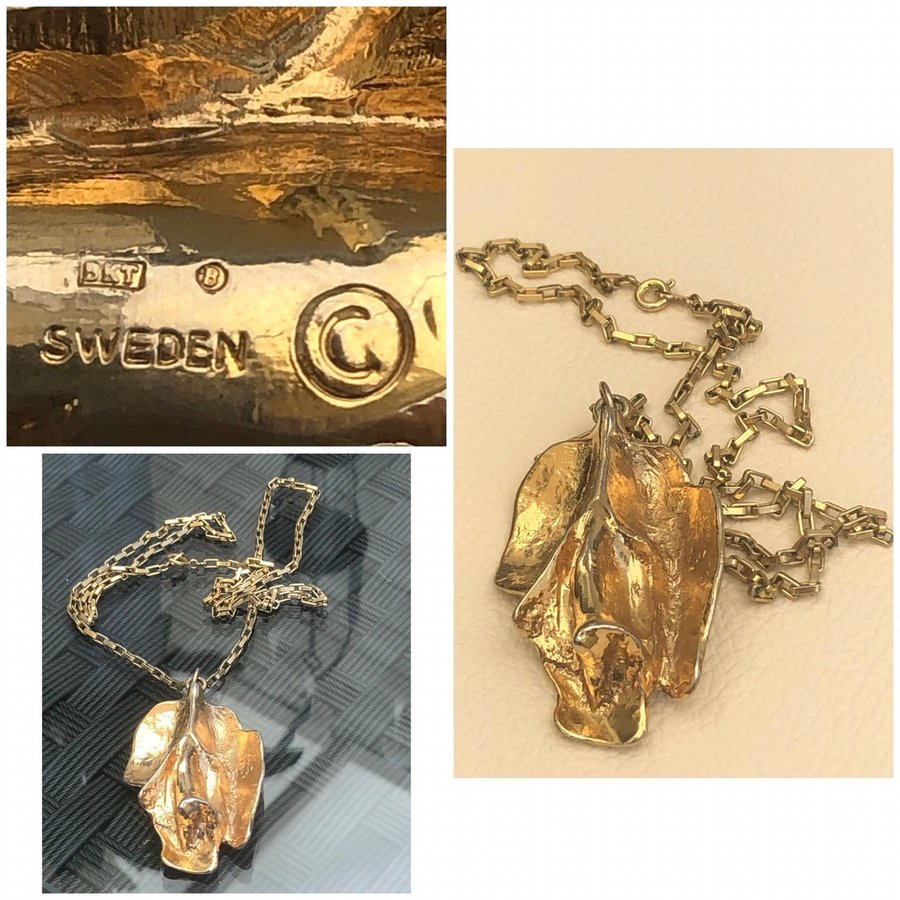 Halsband förgylld Tenn BT /BÖRJE TENNUNG of Sweden AB sent 1900-tal/samtida