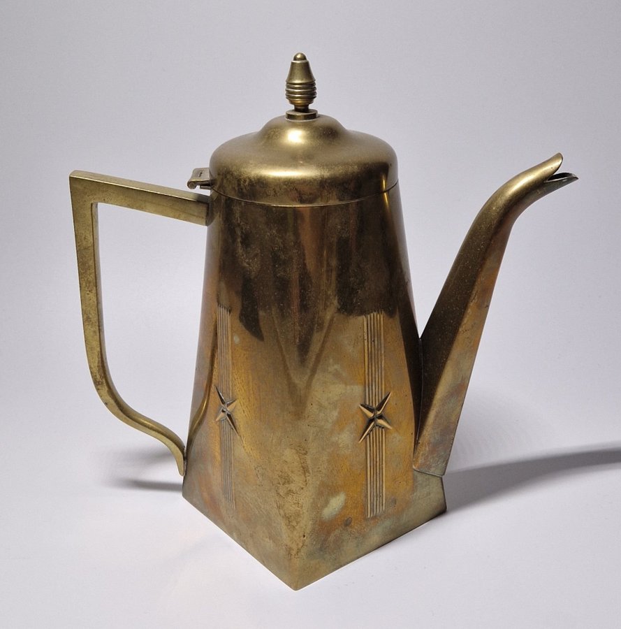 ANTIKT KAFFESET, JUGEND STIL, 4 DELAR, 1900 TALETS FÖRSTA HÄLFT