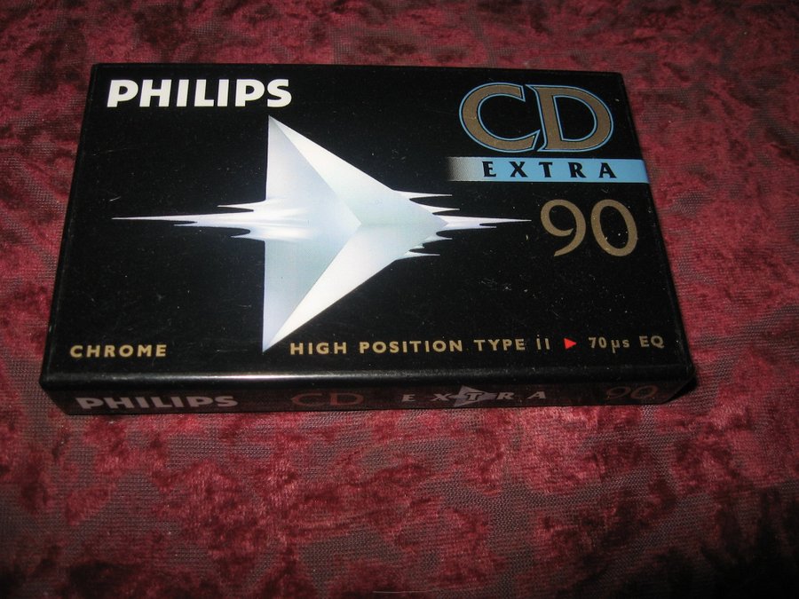 PHILIPS CD EXTRA 90 CHROME KASSETTBAND NYTT OÖPPNAT RETRO