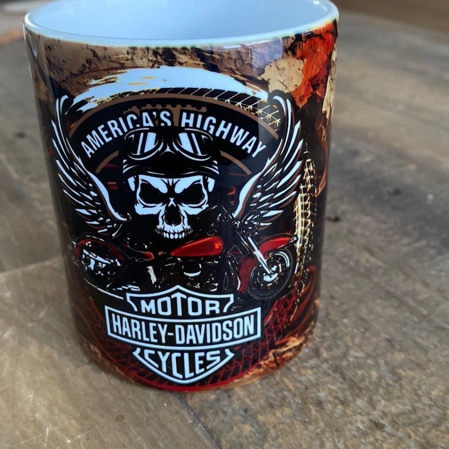 Kaffe mugg Harley Davidson motiv