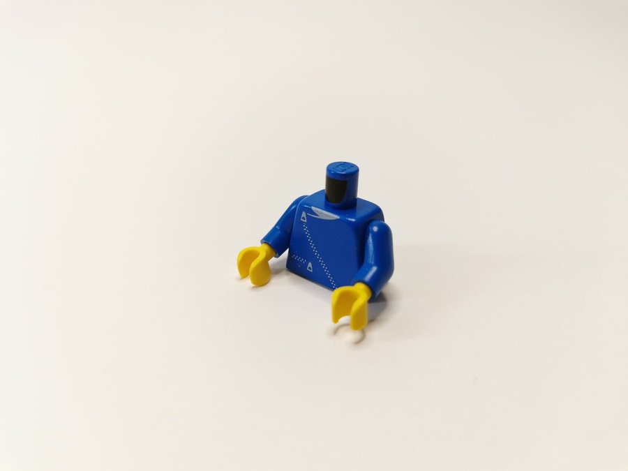 Lego - minifigur - torso - city - stad - racing - part 973p0ac01 - blå