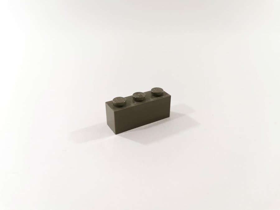 Lego - brick - bas - 1x3 - part 3622 - mörkgrå (old dark gray)