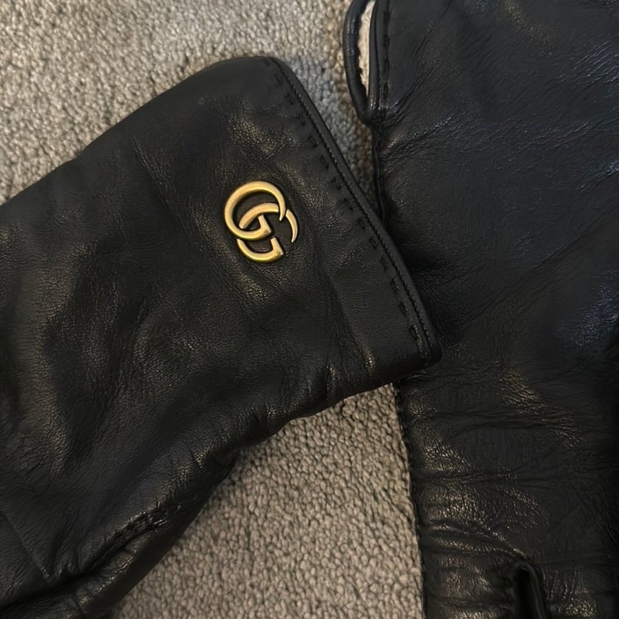 Gucci svart handskar, storlek 7 1/2