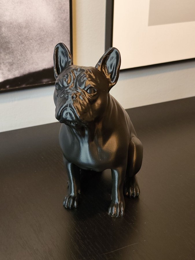 Fransk Bulldog Staty Svart