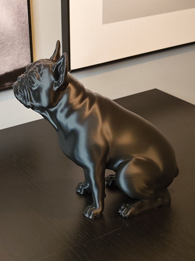 Fransk Bulldog Staty Svart